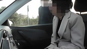 Public Parking Sex With My Spouse And Satisfying A Voyeur With A Handjob Post-Work - Misscreamy