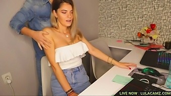 Seductive Secretary Indulges In Solo Pleasure During Office Break