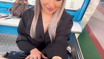 Stepbrother'S Best Friend Gets A Public Blowjob And Fucks Me Hard In The Cable Car