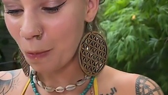 Exclusive Video Of A Busty Hippie Giving A Blowjob And Getting A Cumshot In A Hot Tub