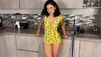 A Tattooed Beauty Gets Stuck In A Kitchen Drawer And Has To Be Freed.