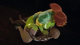 Shrek'S Princess Fiona Gets Her Big Natural Tits Filled With Cum